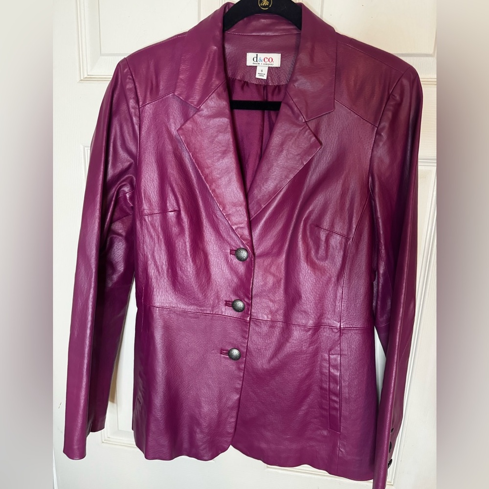 Denim&Co Women's Leather Berry Blazer Size S